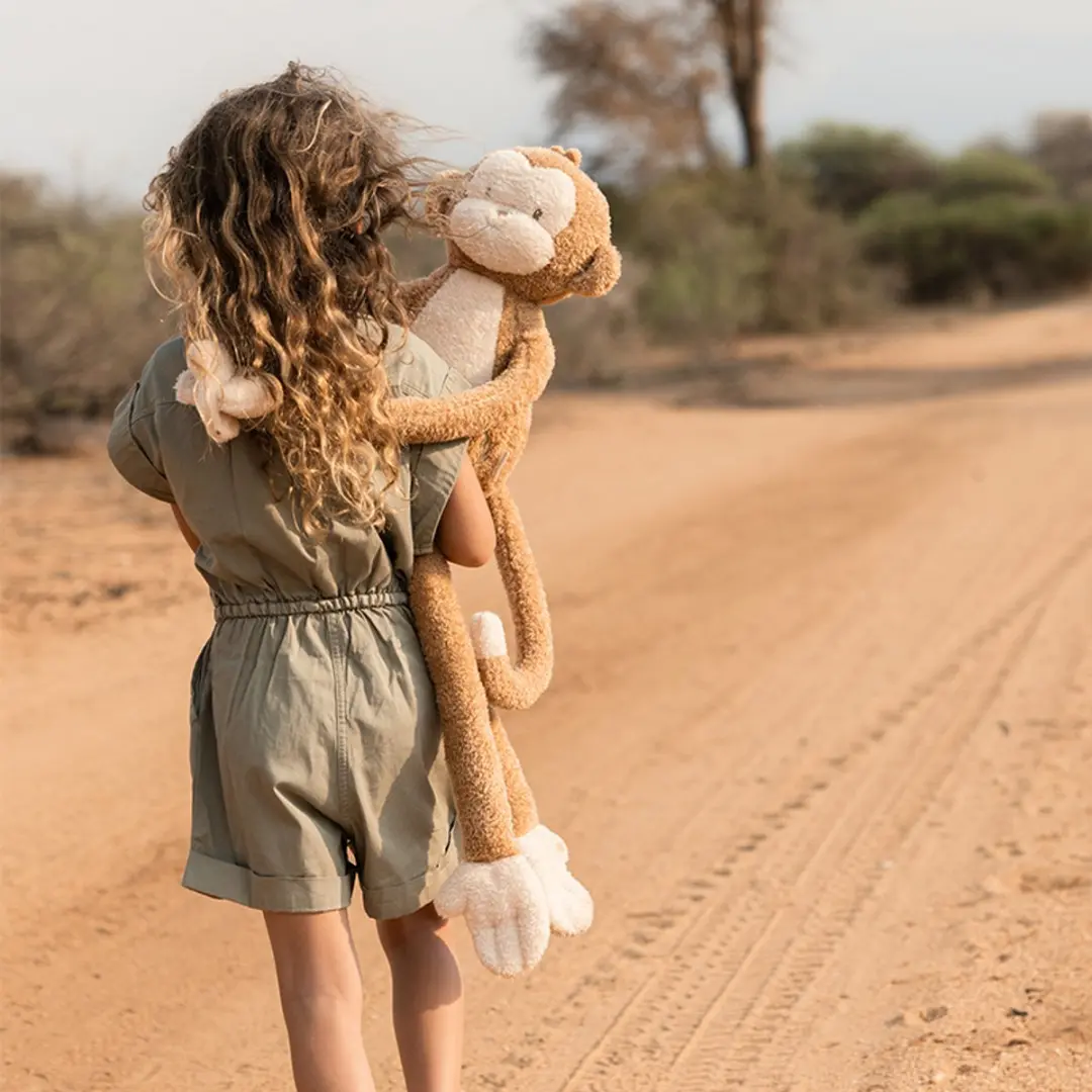 Little Dutch Safari Friends Knuffel Aap XL - Bruin - afbeelding 6 van 6