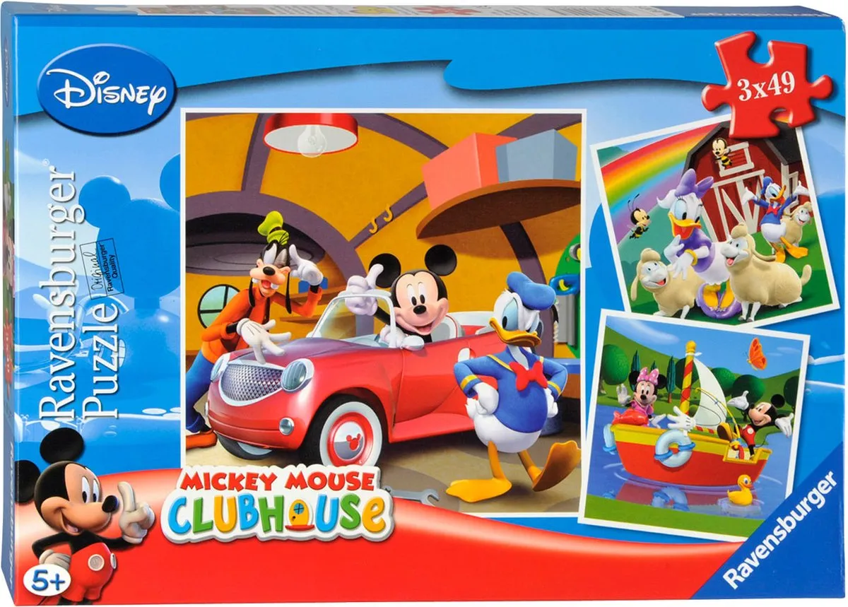 Ravensburger Disney Mickey Mouse Iedereen houdt van Mickey Puzzel - 3x49 Stuks - Multicolor