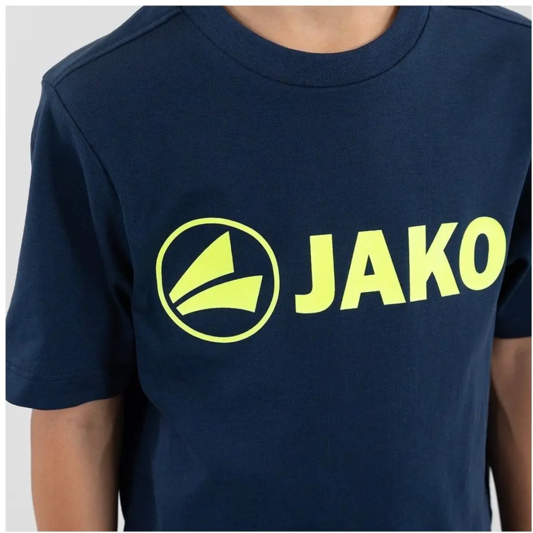 Jako Promo T-Shirt Kinderen 128 - Fluogeel/Marine