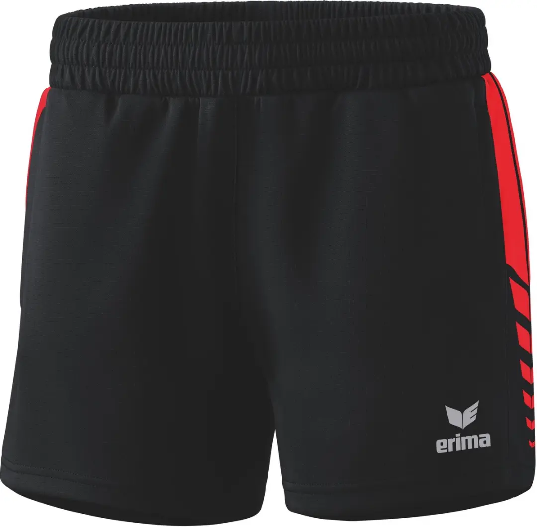 Erima Six Wings Worker Short Dames - Zwart/Rood