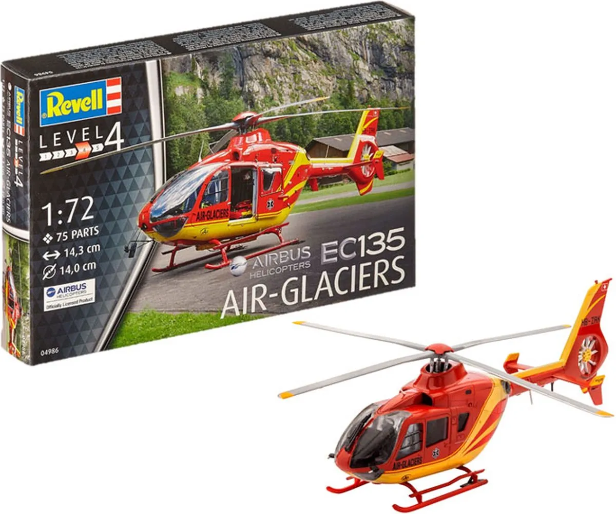 Revell EC135 AIR-GLACIERS Modelbouwpakket 1:72 - 75 Onderdelen - Multi