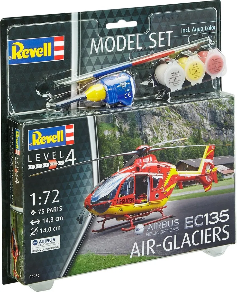 Revell EC135 AIR-GLACIERS Modelbouwpakket 1:72 - 75 Onderdelen - Multi
