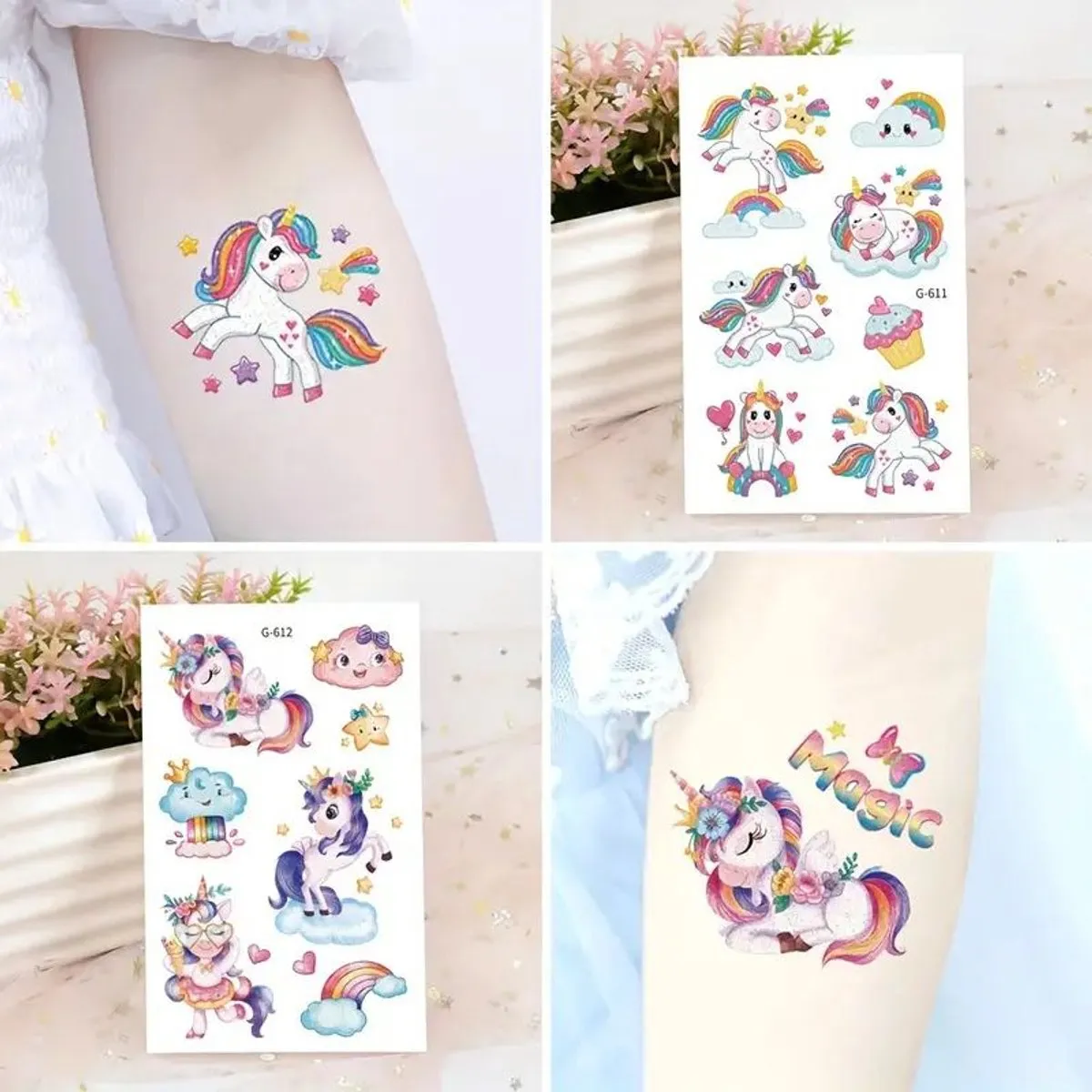 Disney Glitter Tattoo Eenhoorn Set - 120 Stuks