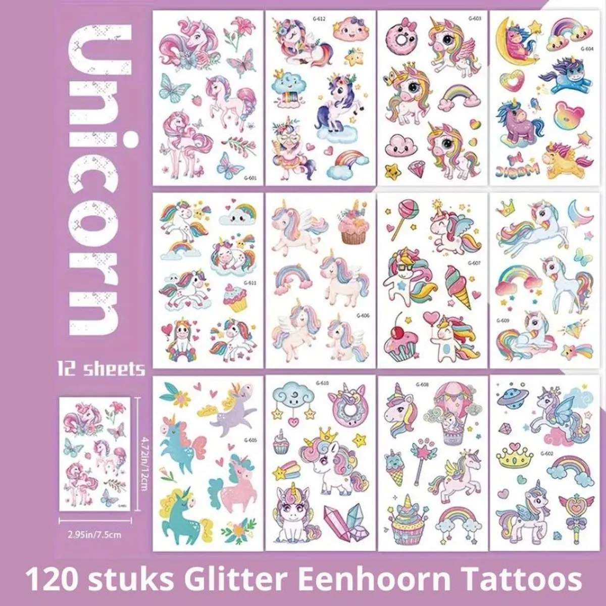 Disney Glitter Tattoo Eenhoorn Set