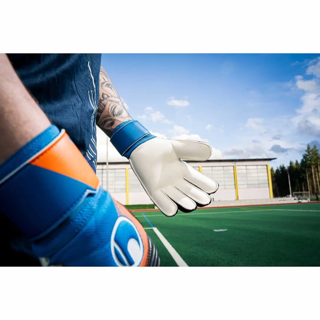 Uhlsport Soft Pro Keepershandschoenen 7 - Royal/Fluo Oranje/Wit - afbeelding 2 van 6