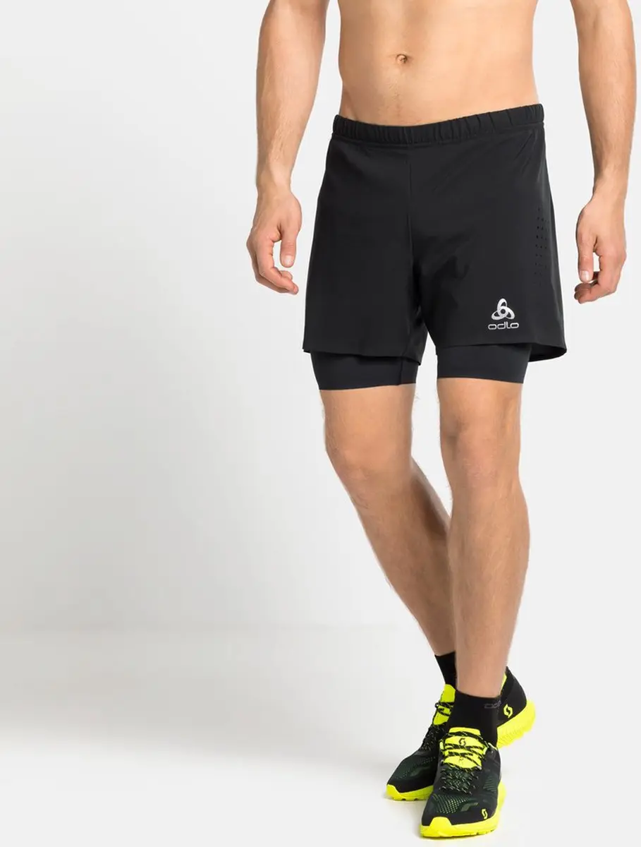 ODLO Zeroweight 2in1 Short 5'' Heren - Sportbroek - XL - Zwart