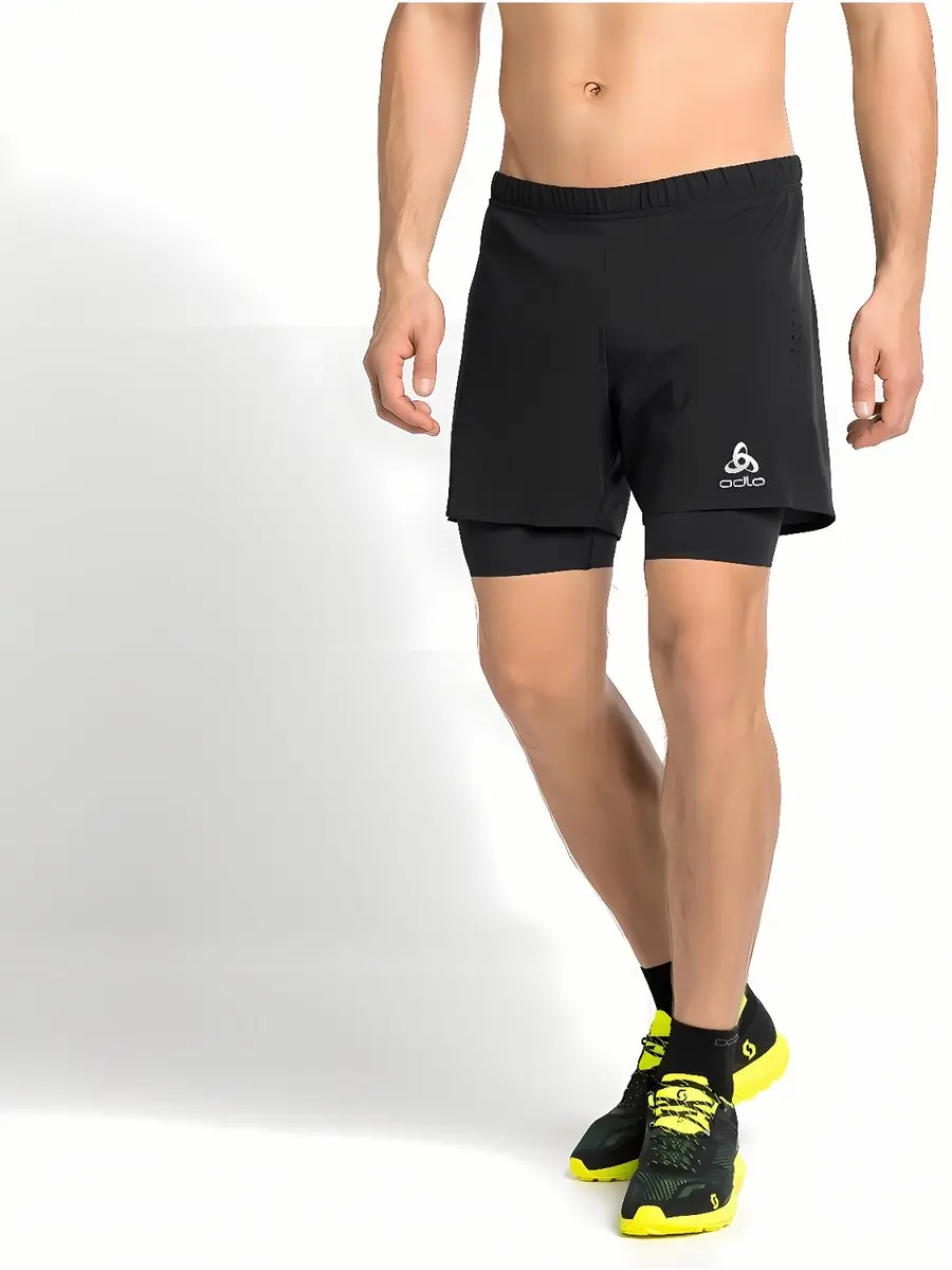 ODLO Zeroweight 2in1 Short 5'' Heren - Sportbroek - XL - Zwart