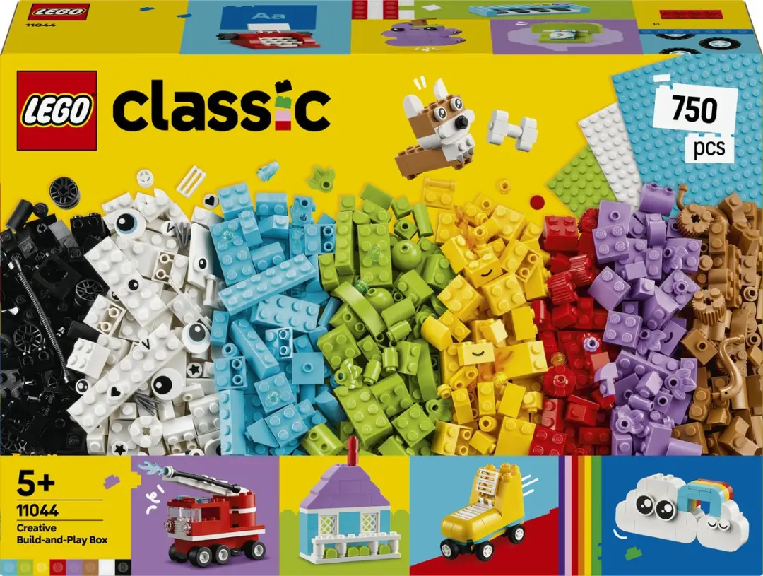 LEGO® Classic Creatieve Bouw- en Speeldoos, Kleurrijke Modellen, Huis, Hond, Br