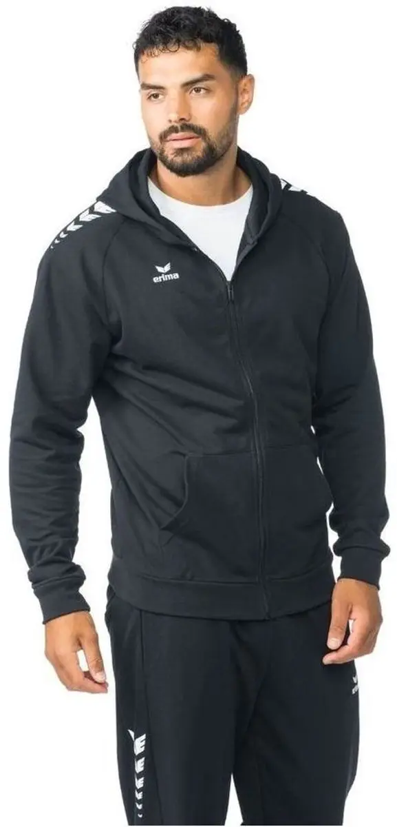 Erima CMpt Wings Heren Hooded Full Zip - L - Zwart