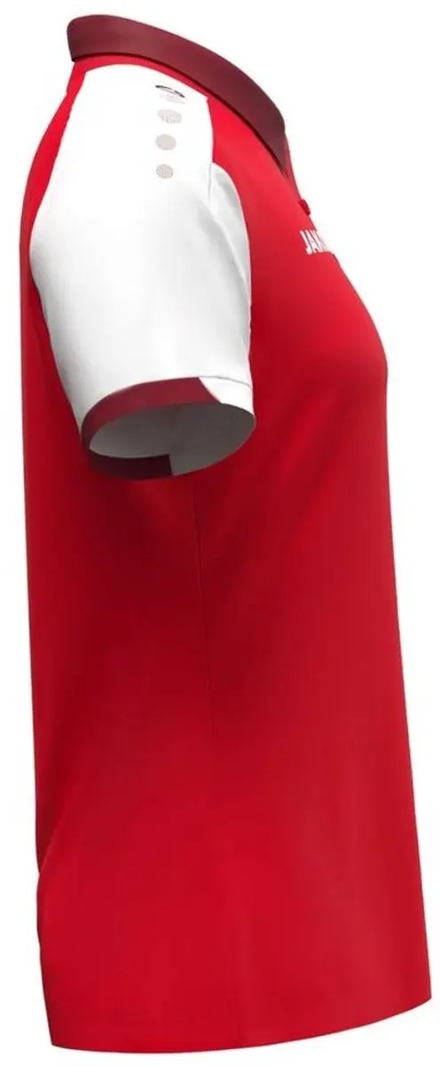 Jako Dynamic Polo Dames XL - Rood/Wit/Donkerrood