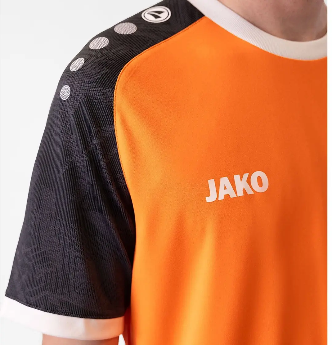 Jako Iconic Shirt Korte Mouw Heren - Fluoro Oranje/Zwart - Maat L