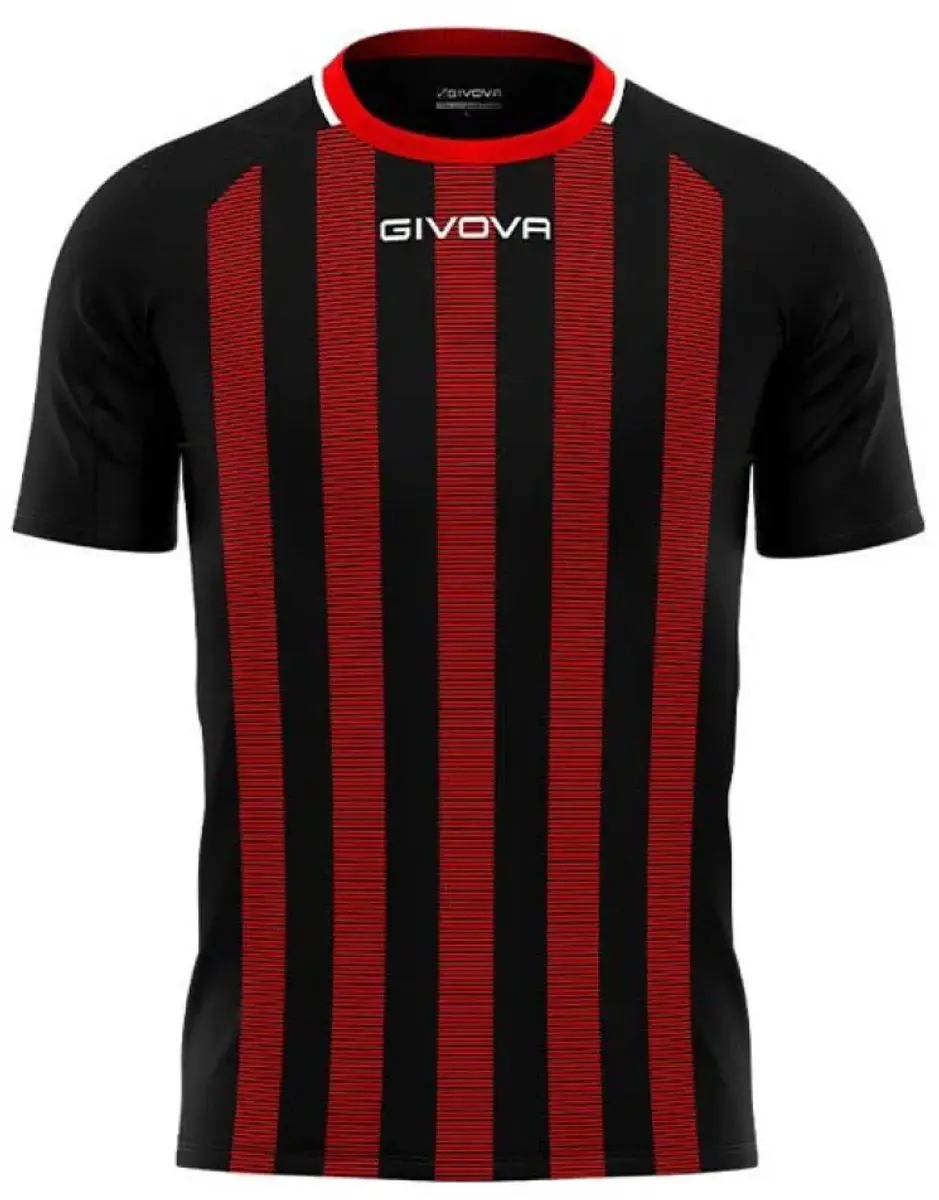 Givova Rugby Sportshirt M - Zwart-rood - afbeelding 5 van 5