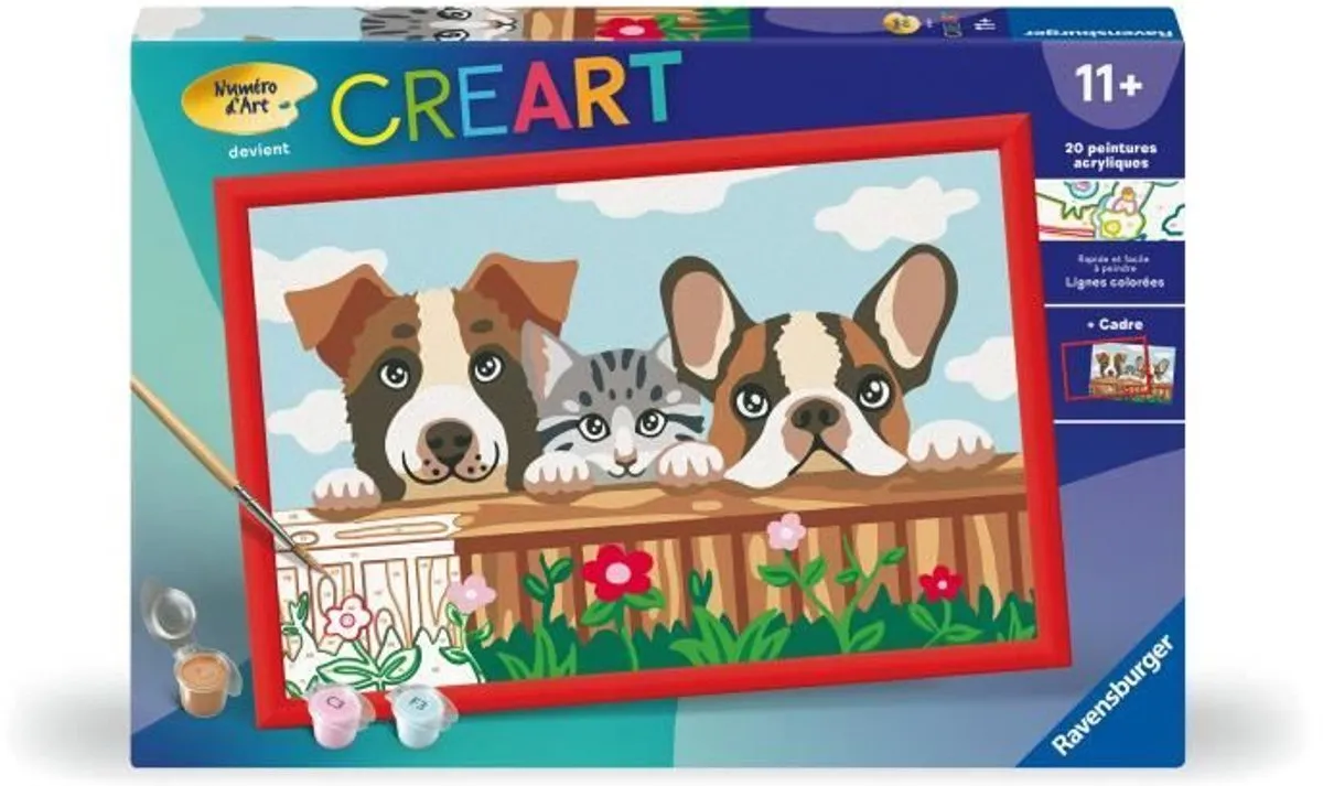 Ravensburger CreArt Kids Honden & Katten - Acrylverfset 21x31cm - 20-delig