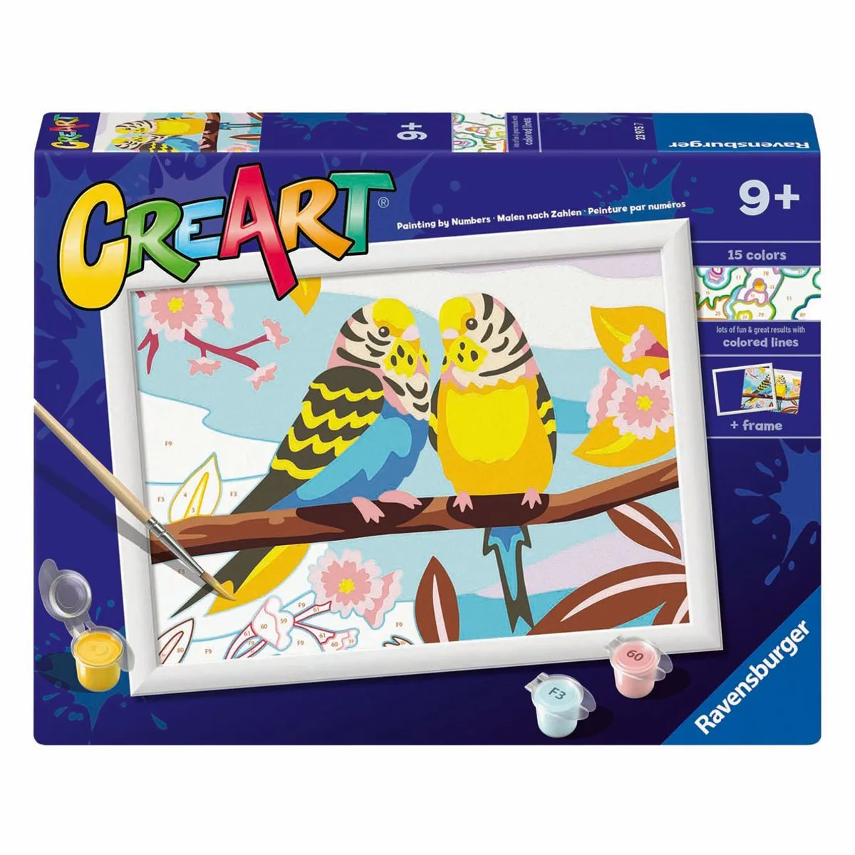 Ravensburger Lovely Budgies CreArt Schilderen op Nummer - Meerkleurig