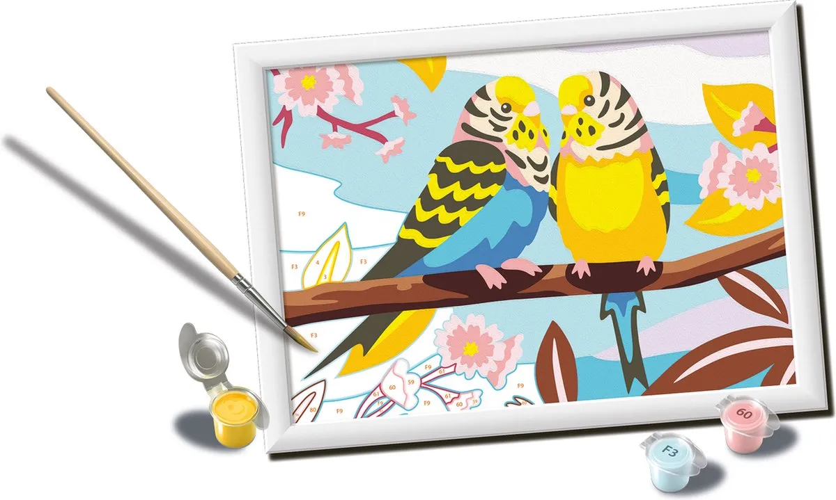 Ravensburger Lovely Budgies CreArt Schilderen op Nummer - Meerkleurig