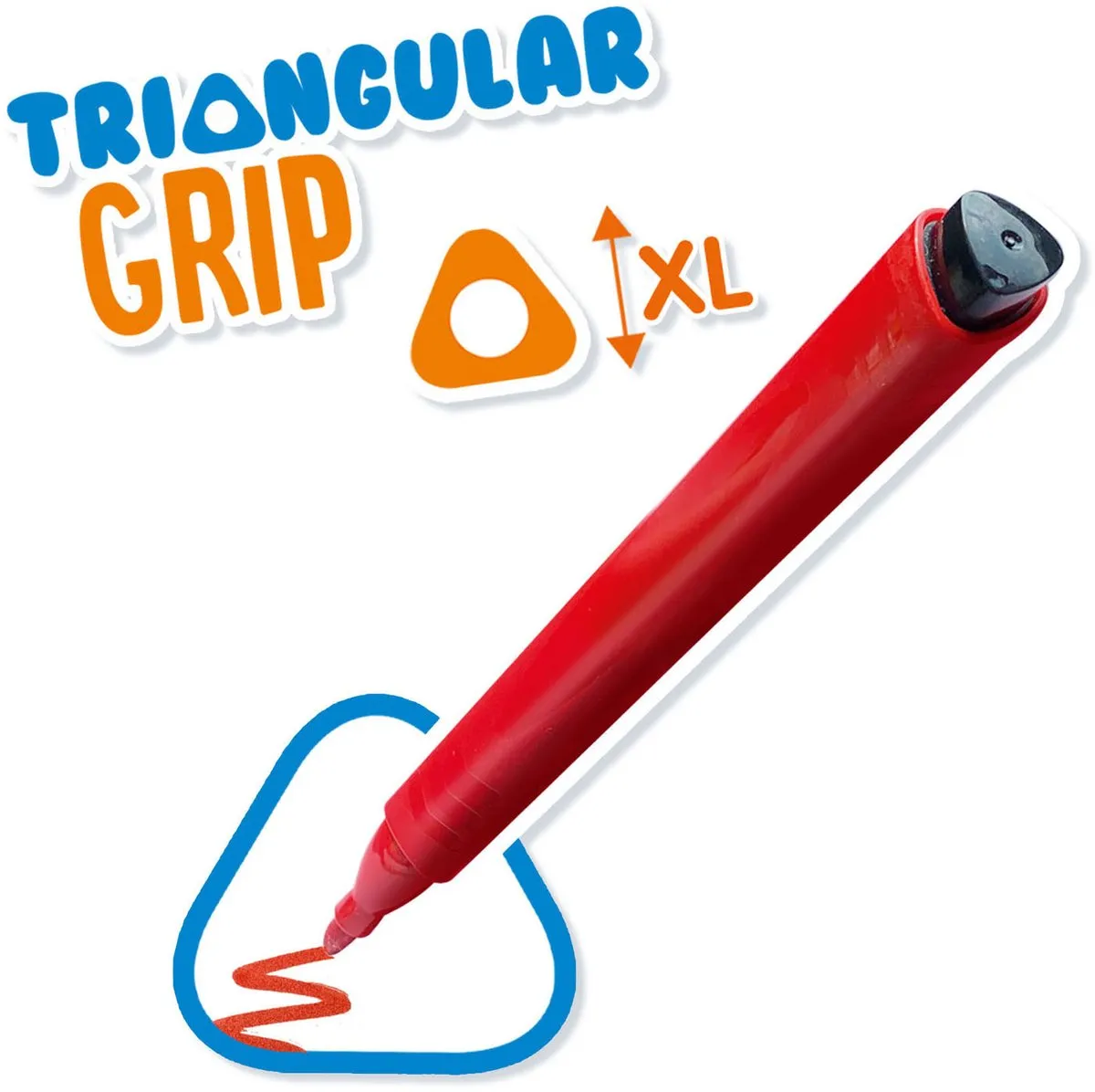 SES Creative Ik Leer Driehoek Grip Stiften - 12 Stuks - Multicolor