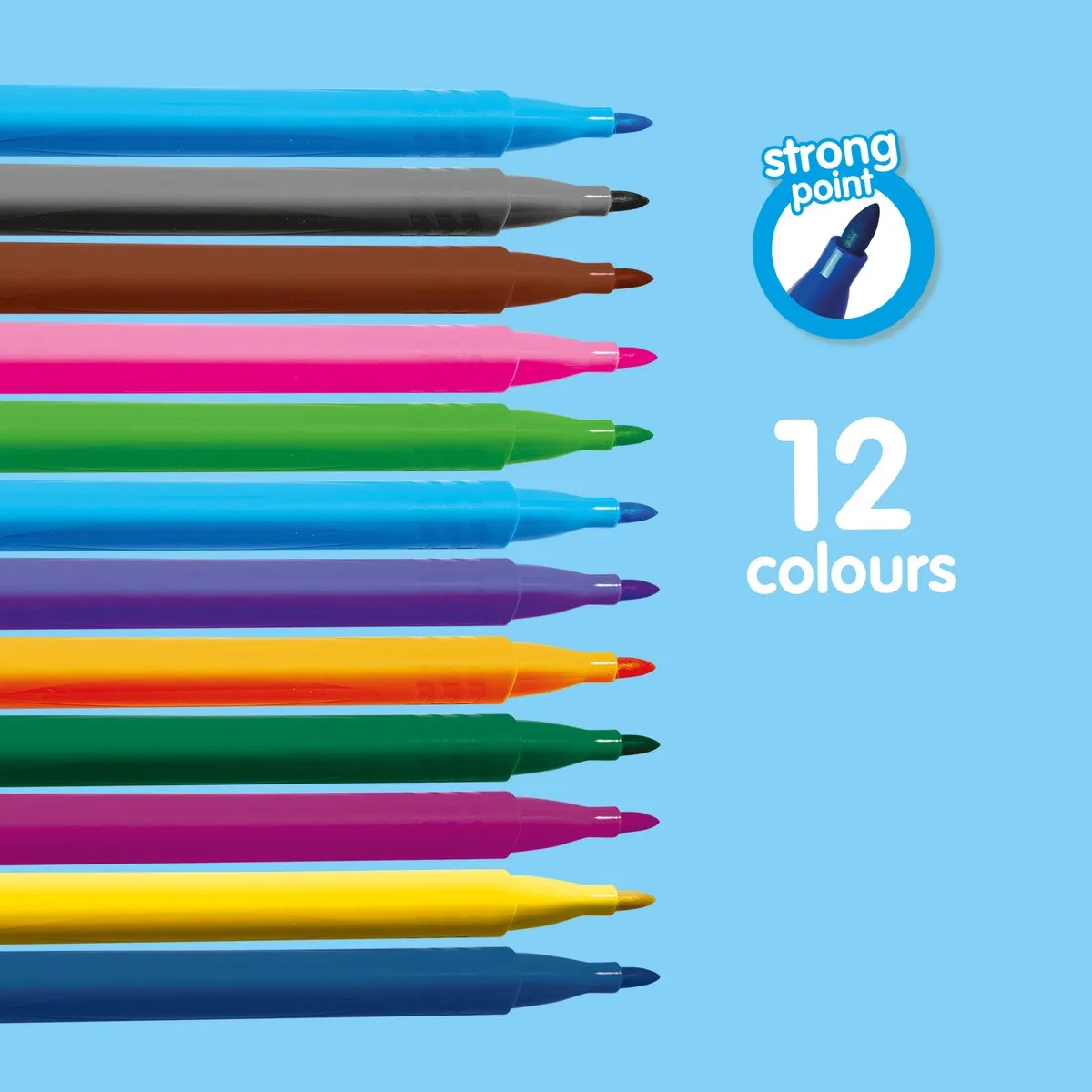 SES Creative Ik Leer Driehoek Grip Stiften - 12 Stuks - Multicolor