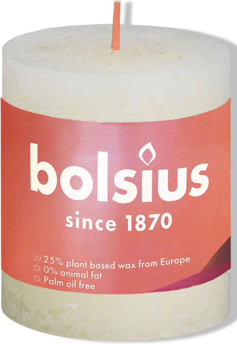 Bolsius Rustiek Stompkaars 80/68 - 1 Stuk - Soft Pearl