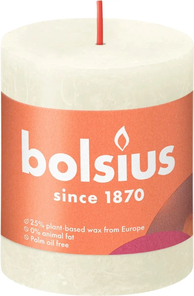 Bolsius Rustiek Stompkaars 80/68 - 1 Stuk - Soft Pearl