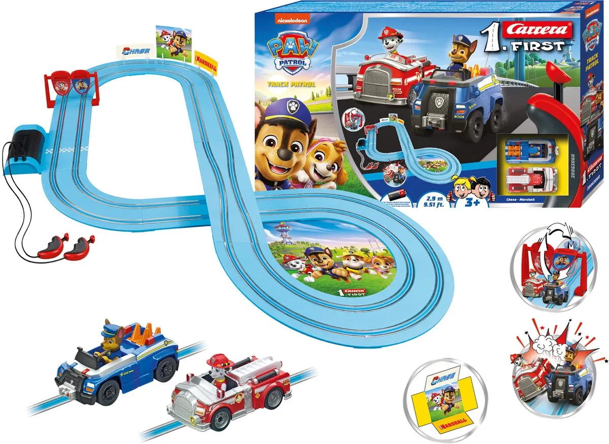 Carrera First PAW Patrol Racebaan Chase vs Marshall 2,9m