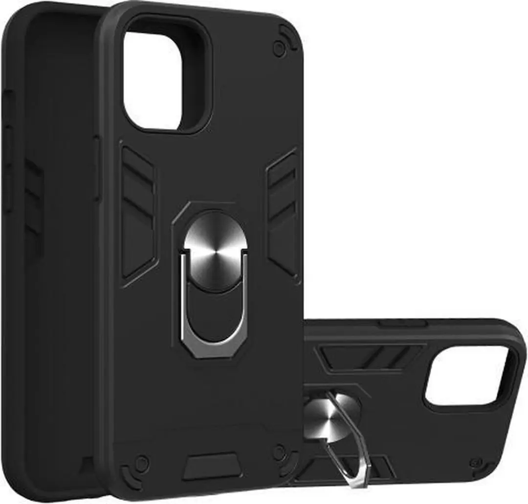 Voor iPhone 12 Pro Max 2 in 1 Armor Series PC + TPU beschermhoes met ringhouder