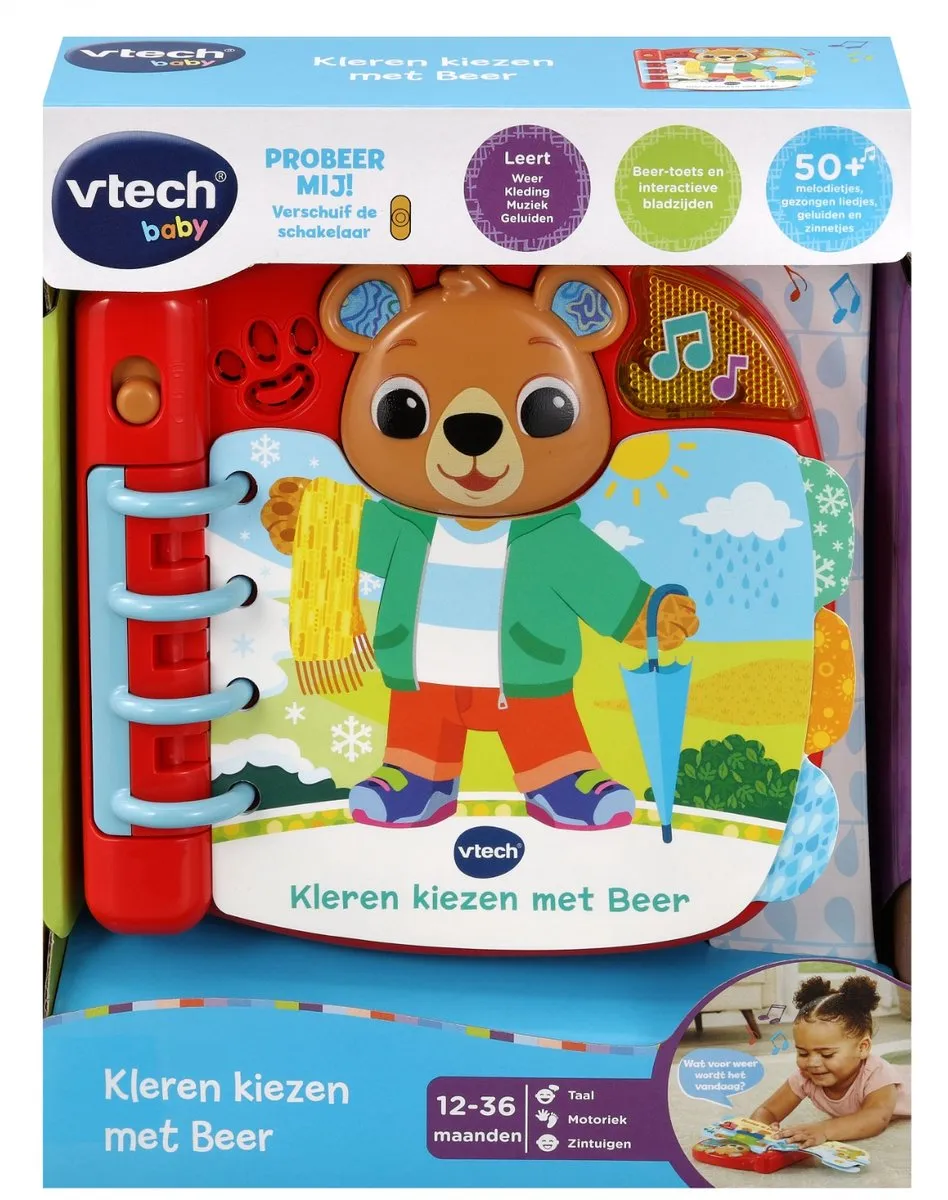 VTech Dierenvriendjes Kleren Kiezen met Beer - Educatief Speelgoed 1-3 Jaar - Rood - afbeelding 6 van 6