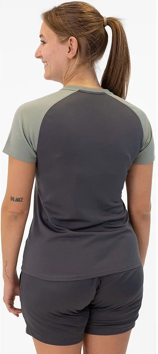 JAKO Iconic T-Shirt Dames - Zachtgrijs/Mintgroen - Maat 36