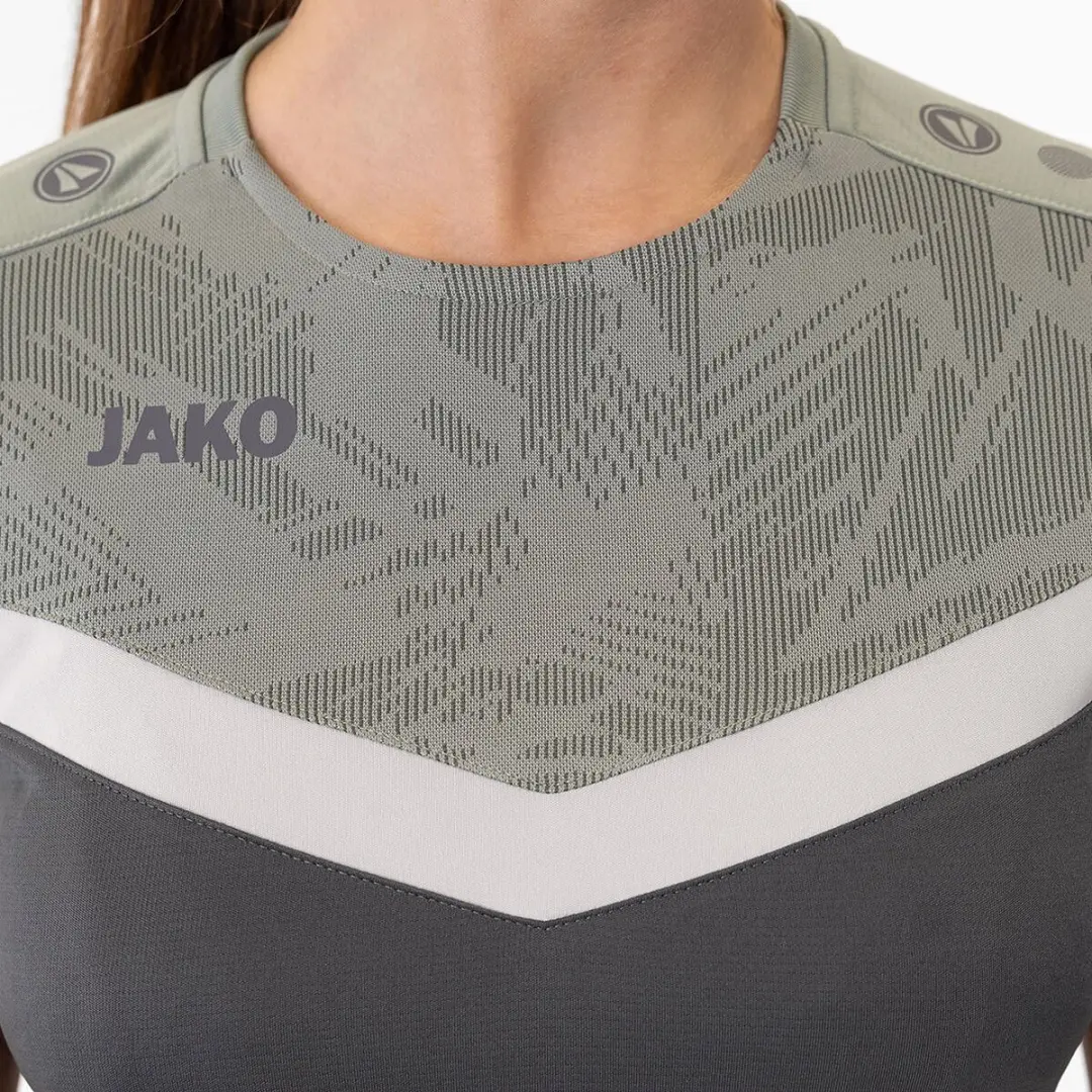 JAKO Iconic T-Shirt Dames - Zachtgrijs/Mintgroen - Maat 36