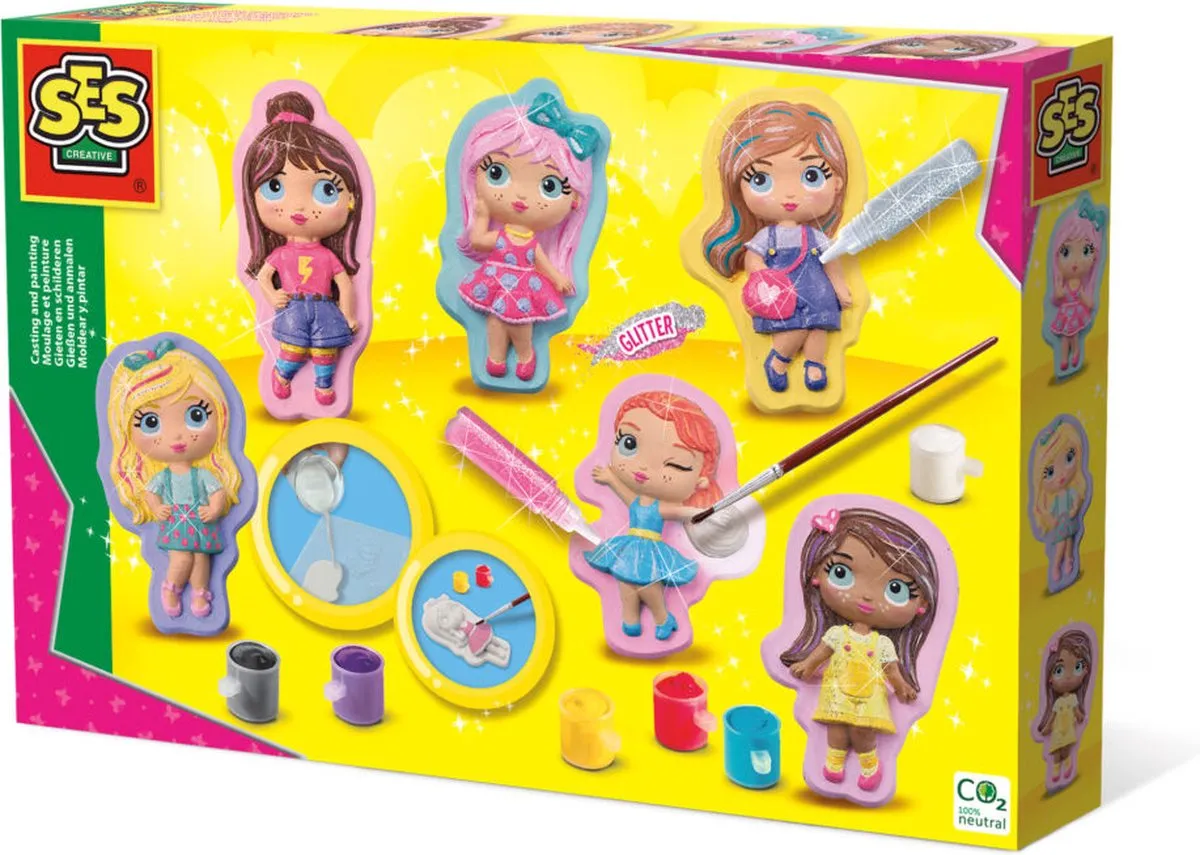 SES Creative Fashion Girls Gips Gieten & Schilderen Knutselpakket - 6 Stuks