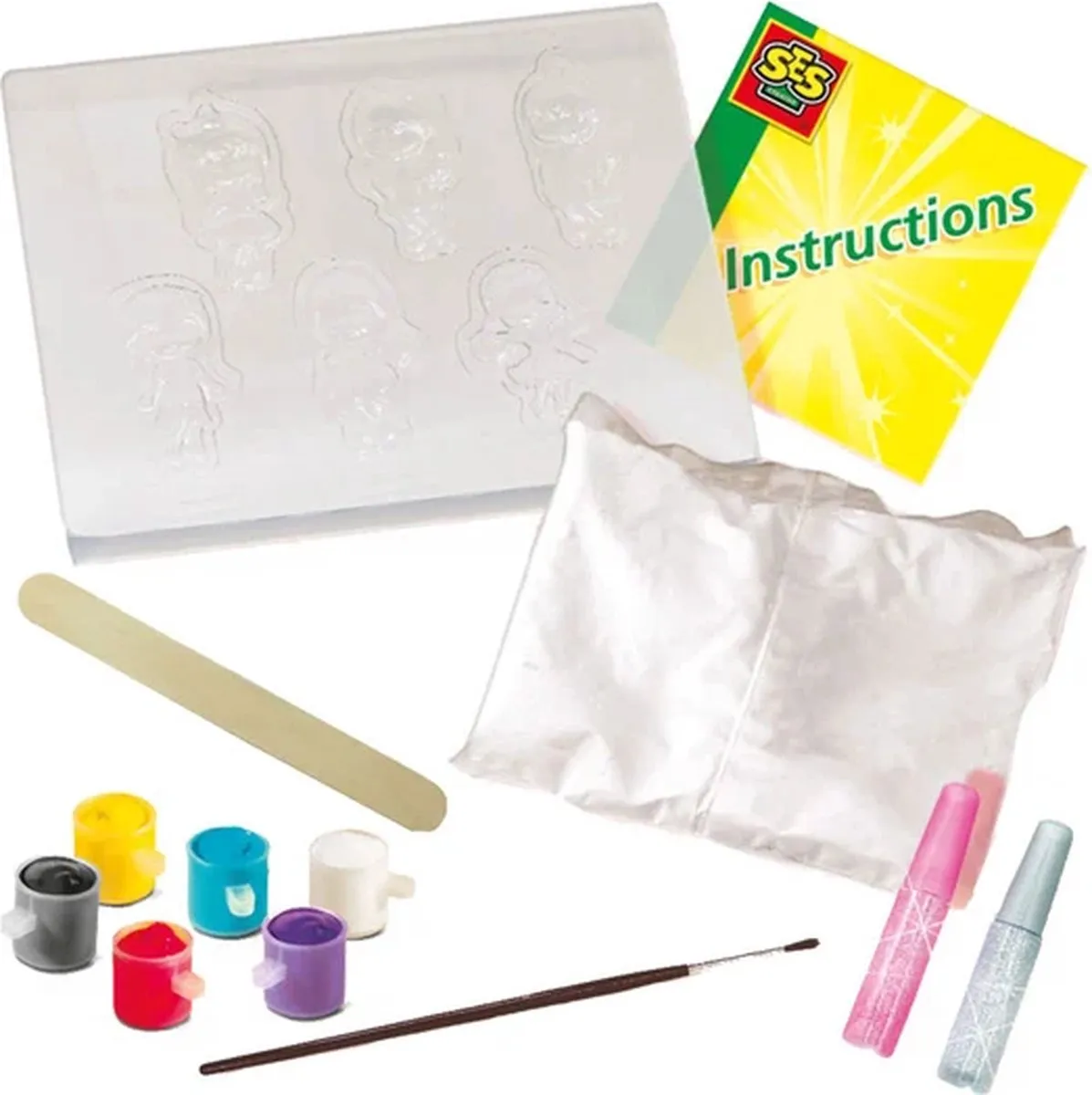 SES Creative Fashion Girls Gips Gieten & Schilderen Knutselpakket - 6 Stuks
