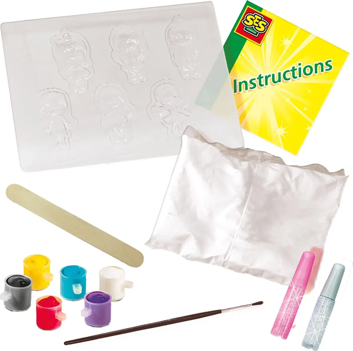 SES Creative Fashion Girls Gips Gieten & Schilderen Knutselpakket - 6 Stuks