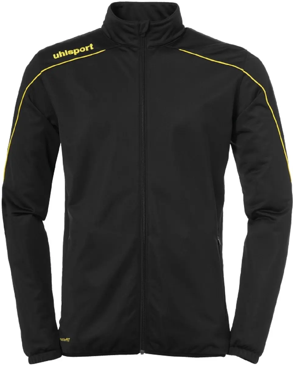 Uhlsport Stream 22 Classic Trainingsjas Kind Zwart-Limoen Geel Maat 152