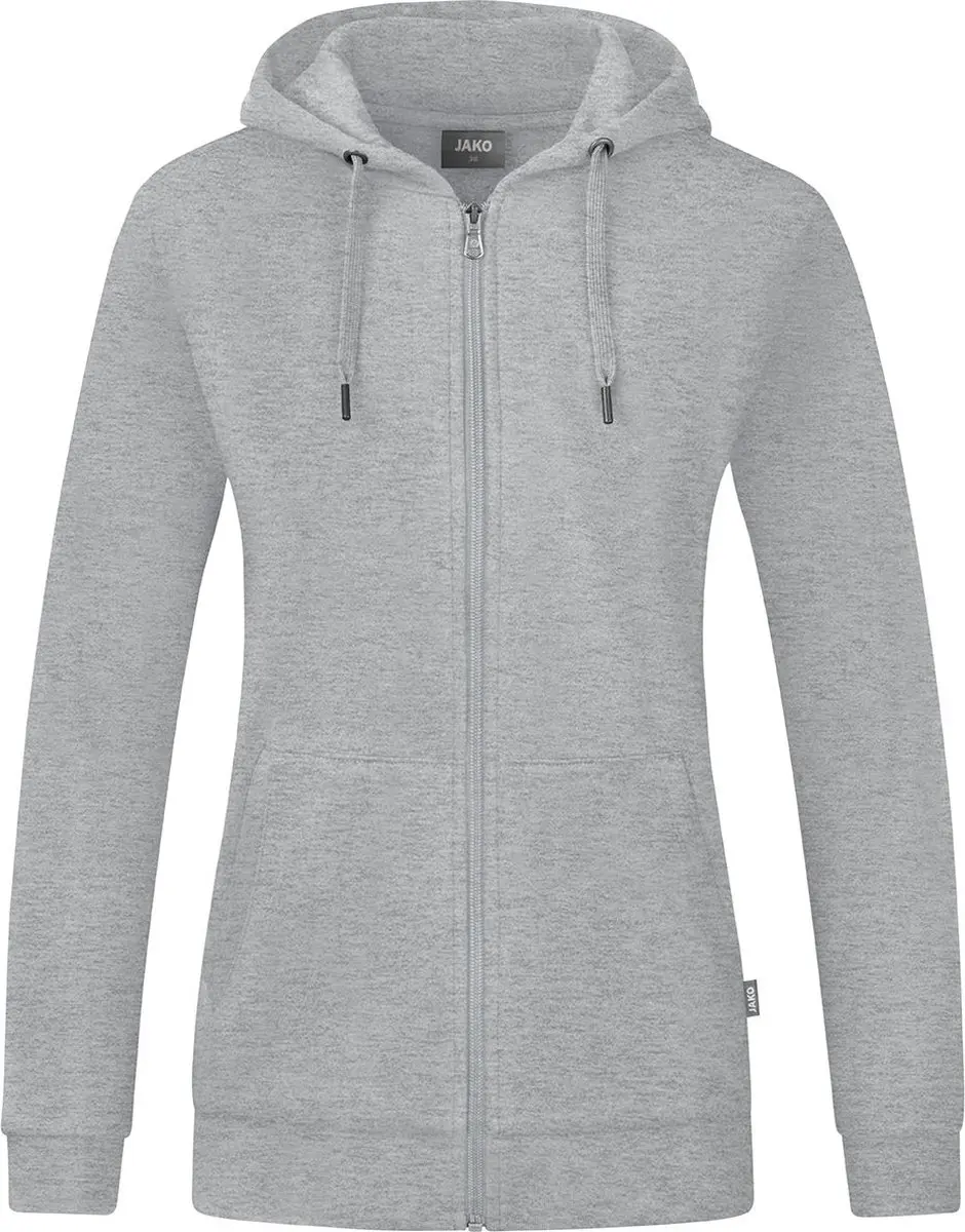 Jako Organic Jas Met Kap Dames 48 - Lichtgrijs