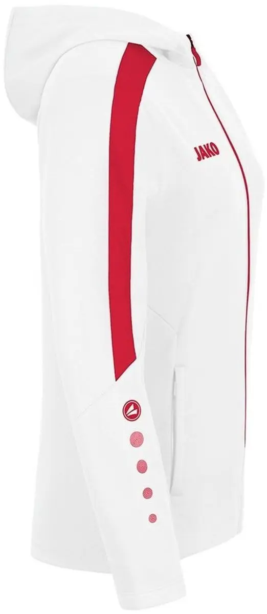 JAKO Power Jas Met Kap Dames 40 - Wit/Rood