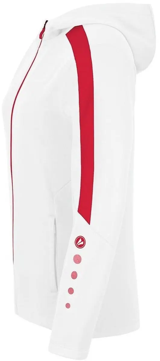 JAKO Power Jas Met Kap Dames 40 - Wit/Rood