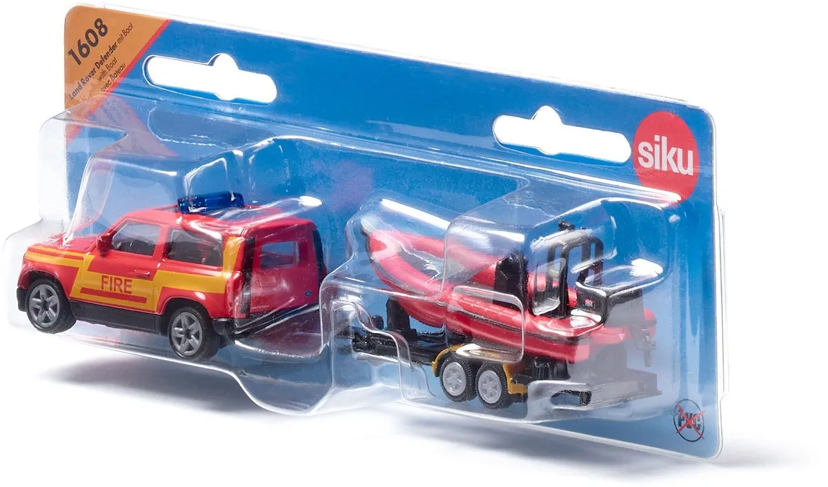 SIKU 1608 Land Rover Defender Brandweer - Rood