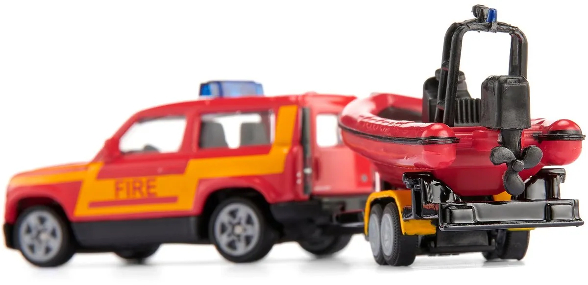 SIKU 1608 Land Rover Defender Brandweer - Rood