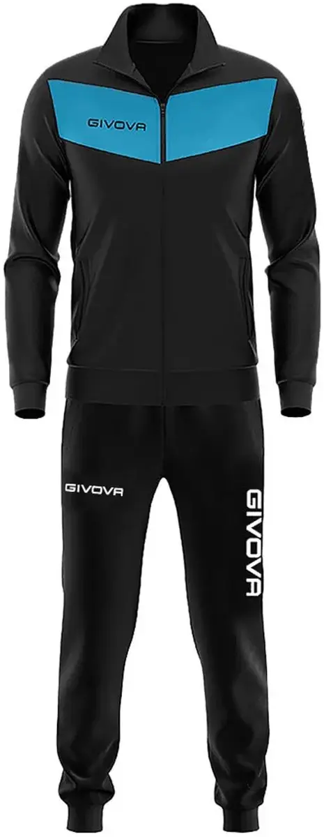 Givova Visa Trainingspak Kinderen - Zwart/Turquoise - 9-10 Jaar - afbeelding 4 van 4