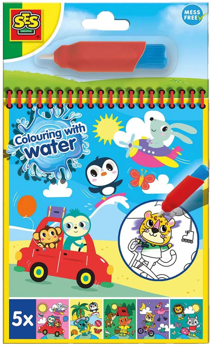 SES Creative Kleuren met water Kleurboek Travel Editie