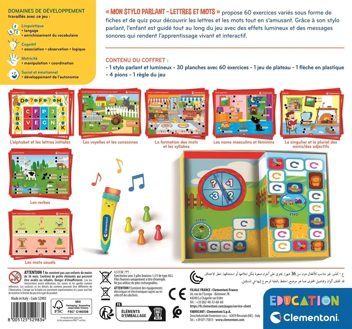 Clementoni Mijn Sprekende Pen Letters en Woorden - 60 Activiteiten