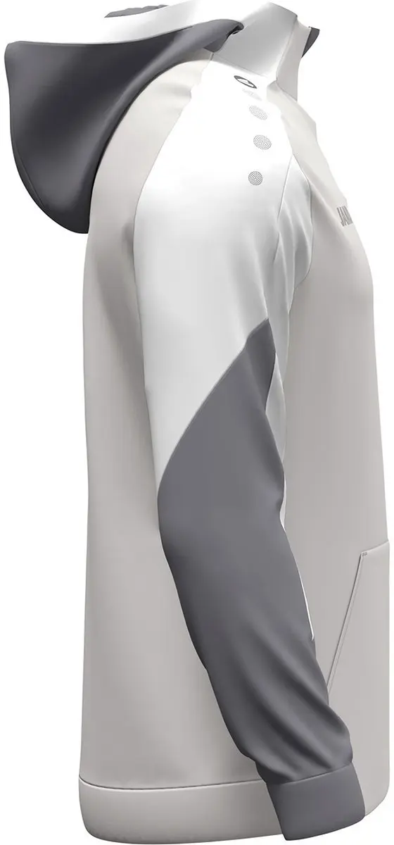 Jako Dynamic Hooded Half Zip Heren - M - Lichtgrijs/Wit