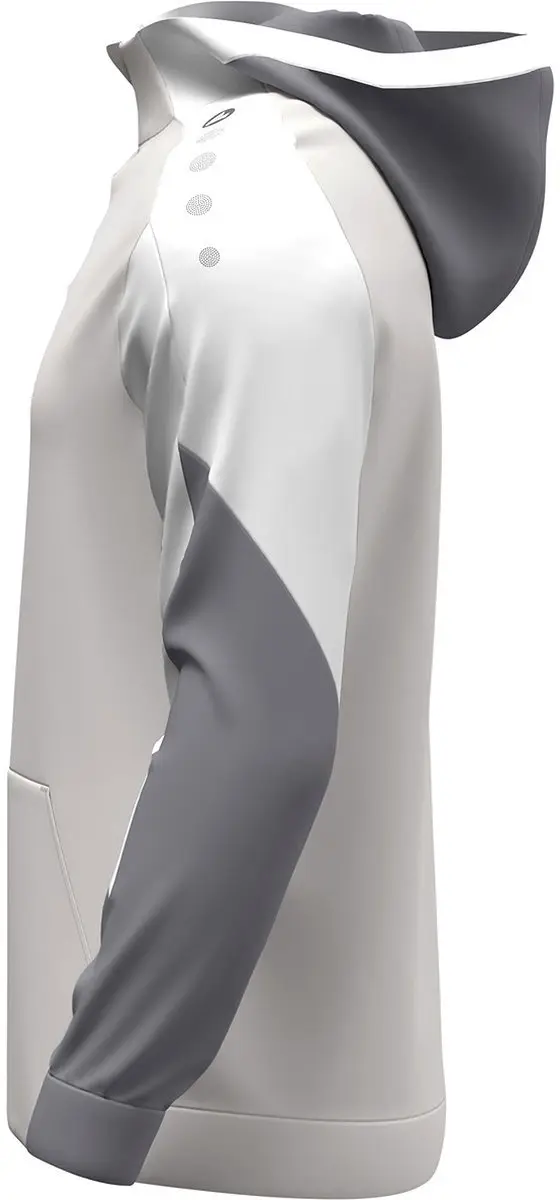 Jako Dynamic Hooded Half Zip Heren - M - Lichtgrijs/Wit