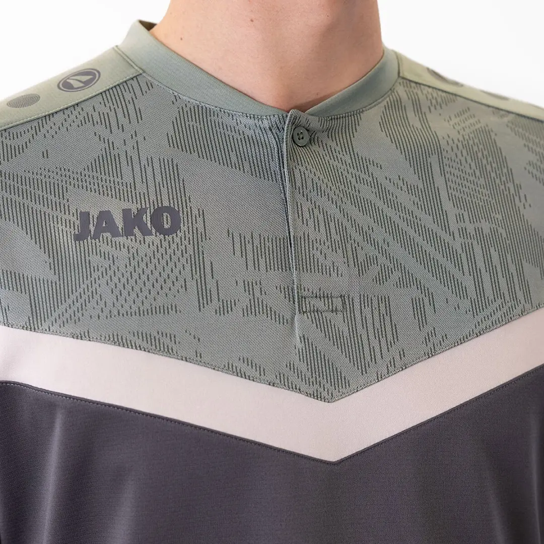 Jako Iconic Polo Heren XXL - Zachtgrijs/Mintgroen/Antra