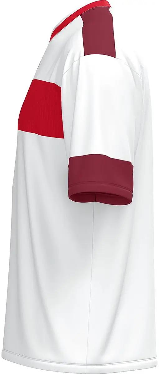 Jako Club 92 Shirt Korte Mouw Heren - S - Wit/Rood/Kastanje