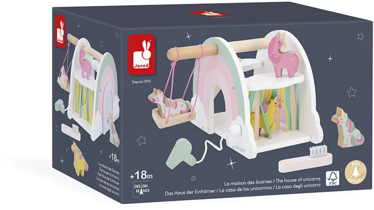 Janod Unicorn Wasstraat 11.8591 - Multicolor - afbeelding 6 van 6