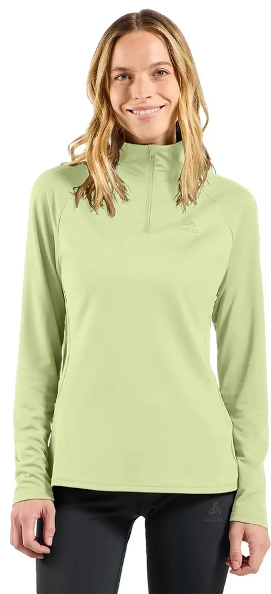Odlo Essential Ceramiwarm Sweatshirt Met Halve Rits Groen XS Vrouw