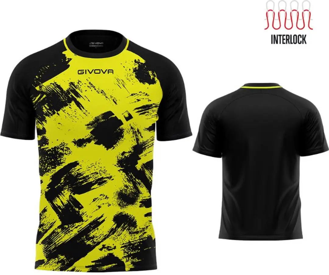 Givova Art Interlock Sportshirt - Geel/Zwart L