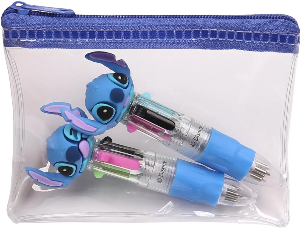 Disney Stitch Mini Automatische Schoolpen 4-in-1 - 2 Stuks - Multicolor