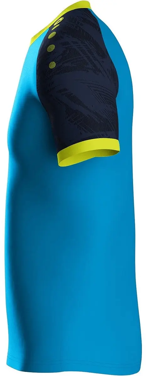 Jako Iconic Shirt Korte Mouw Heren - Blauw/Marine/Fluogeel S