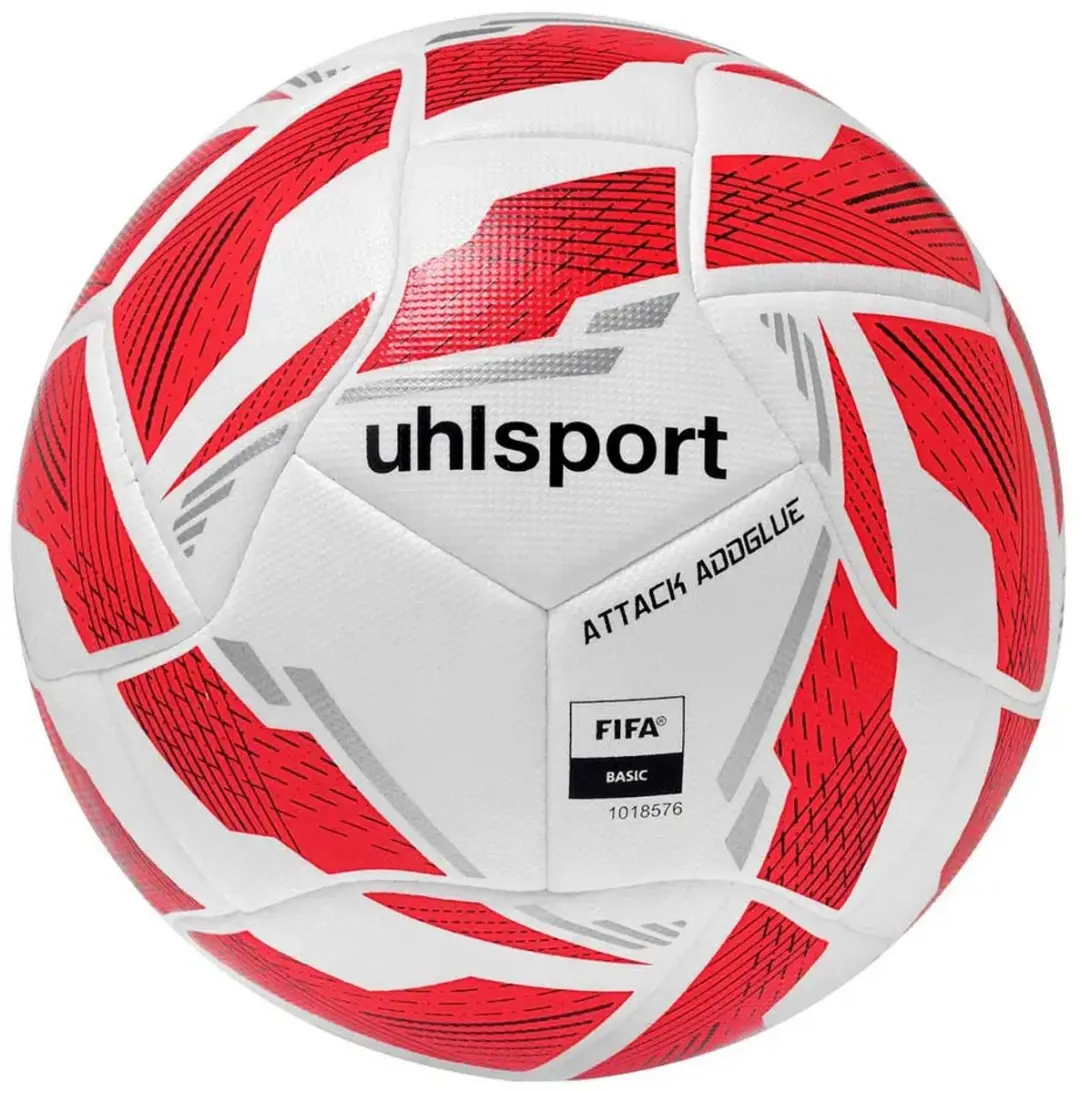 Uhlsport Attack Addglue Voetbal 5 - Wit/Rood/Zilver